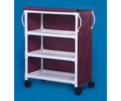 Linen Cart Deluxe 4 Casters, 4 Inch PVC 3 Removable Shelves, 12 Inch Spacing 20 X 36 Inch 692179