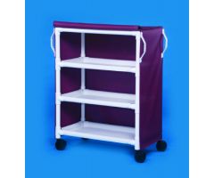 Linen Cart Deluxe 4 Casters, 4 Inch PVC 3 Removable Shelves, 12 Inch Spacing 20 X 36 Inch 693575