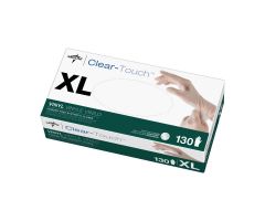 For California Only, Clear-Touch Powder-Free Vinyl Industrial Gloves, Size XL, 130 Count