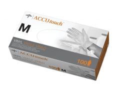 For California Only, Accutouch Powder-Free Clear Vinyl Exam Gloves, Size M