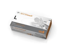 For California Only, Accutouch Powder-Free Clear Vinyl Exam Gloves, Size L, 6MDS192076