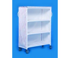 Linen Cart 5 Inch Heavy Duty Casters, Two Locking 55 lbs. Weight Capacity 3 Removable Shelves With 16 Inch Spacing 46 X 20 Inch 703588