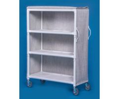 Linen Cart 5 Inch Heavy Duty Casters, Two Locking 55 lbs. Weight Capacity 3 Removable Shelves With 16 Inch Spacing 46 X 20 Inch