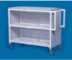 Linen Cart 5 Inch Heavy Duty Casters, Two Locking 41 lbs. Weight Capacity 2 Removable Shelves With 15 Inch Spacing 50 X 24 Inch