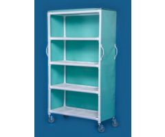 Linen Cart 5 Inch Heavy Duty Casters, Two Locking 69 lbs. Weight Capacity 4 Removable Shelves With 16 Inch Spacing 46 X 20 Inch