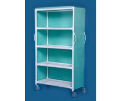 Linen Cart 5 Inch Heavy Duty Casters, Two Locking 69 lbs. Weight Capacity 4 Removable Shelves With 16 Inch Spacing 46 X 20 Inch 704145