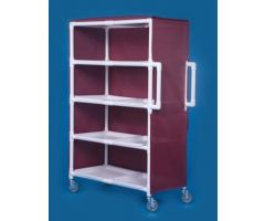 Linen Cart 5 Inch Heavy Duty Casters, Two Locking 97 lbs. Weight Capacity 4 Removable Shelves With 15 Inch Spacing 50 X 24 Inch 704146