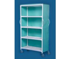 Linen Cart 5 Inch Heavy Duty Casters, Two Locking 69 lbs. Weight Capacity 4 Removable Shelves With 16 Inch Spacing 46 X 20 Inch 704161