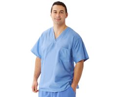 Encore Unisex Reversible V-Neck 2-Pocket Scrub Top with Angelica Color-Coding, Ceil Blue, Size L