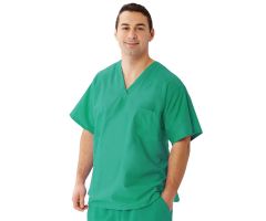 Encore Unisex Reversible V-Neck 2-Pocket Scrub Top with Color-Coding, Jade, Size XL