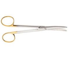 Dissecting Scissors Vital Mayo 6-3/4 Inch Length Surgical Grade Stainless Steel / Tungsten Carbide Finger Ring Handle Curved Sharp Tip / Sharp Tip