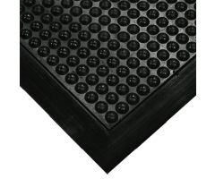 Anti-Fatigue Floor Mat Ortho Stand 3 X 4 Foot Black / Yellow Rubber