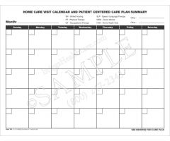 Home Care Visit Calendar & Patient Centered Care Plan Summary