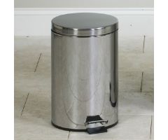 Trash Can 13 Quart Round Silver Stainless Steel Step On