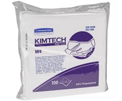 Cleanroom Wipe KIMTECH PURE W4 ISO Class 4 White NonSterile Polypropylene 12 X 12 Inch Disposable