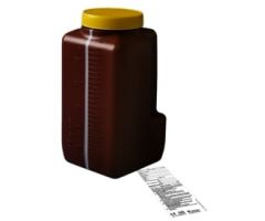 Urine container, 3 l, with inspection strip and enclosed label with instructions for use, brown