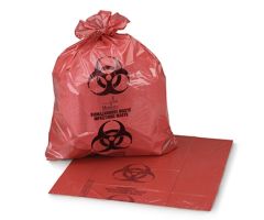 Biohazard Waste Bag Medegen Medical Products 30 - 32 gal. Red HDPE 31 X 41 Inch