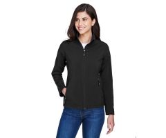 Core 365 Women's Cruise 2-Layer Fleece Bonded Soft Shell Jacket, Black, Size 2XL
