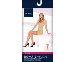 SIGVARIS 782NO Womens Eversheer Open Toe Thigh High-Small Long-Caf