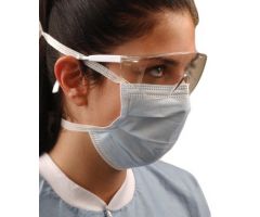 Surgical Mask Crosstex  Pleated Tie Closure One Size Fits Most Blue NonSterile ASTM Level 2 Adult