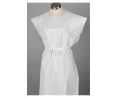 Exam Gown 30 in x 42 in White Standard Tissue / Poly / Tissue Disposable 50/CA