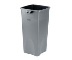 Trash Can Untouchable 23 gal. Square Gray LLDPE Open Top