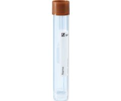 Faeces tube, with spoon, screw cap, 101 x 16.5 mm, transparent