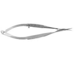 Capsulotomy Scissors V. Mueller Gills-Vannas 3-3/8 Inch Length Surgical Grade Stainless Steel NonSterile Thumb Handle with Spring Straight Sharp Tip / Sharp Tip