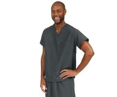 PerforMAX Unisex Reversible V-Neck Scrub Top with 2 Pockets, Charcoal, Size XL, Angelica Color Code