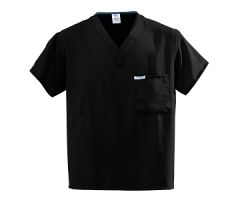 PerforMAX Unisex Reversible V-Neck Scrub Top with 2 Pockets, Black, Size M, Angelica Color Code