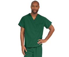 PerforMAX Unisex Reversible V-Neck Scrub Top with 2 Pockets, Evergreen, Size L, Angelica Color Code