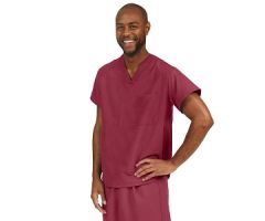 PerforMAX Unisex Reversible V-Neck Scrub Top with 2 Pockets, Wine, Size 4XL, Angelica Color Code