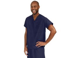 PerforMAX Unisex Reversible V-Neck Scrub Top with 2 Pockets, Navy, Size S, Medline Color Code