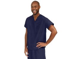 PerforMAX Unisex Reversible V-Neck Scrub Top with 2 Pockets, Navy, Size XS, Color Code