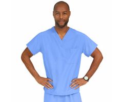 PerforMAX Unisex Reversible V-Neck Scrub Top with 2 Pockets, Ceil Blue, Size S, Angelica Color Coding