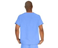 PerforMAX Unisex Reversible V-Neck Scrub Top with 2 Pockets, Ceil Blue, Size XS, Angelica Color Coding