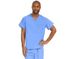 PerforMAX Unisex Reversible V-Neck Scrub Top with 2 Pockets, Ceil Blue, Size XS, Medline Color Coding