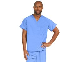 PerforMAX Unisex Reversible V-Neck Scrub Top with 2 Pockets, Ceil Blue, Size 2XL, Angelica Color Coding