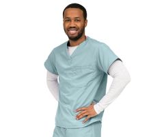 PerforMAX Unisex Reversible V-Neck Scrub Top with 2 Pockets, Misty, Size L, Color Code