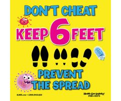 Don't cheat cling, yellow, 5 x 5