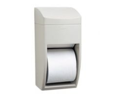 Toilet Tissue Dispenser Bobrick Matrix Gray ABS Plastic Manual Pull 2 Rolls Wall Mount