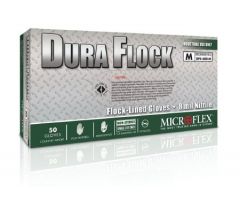 Utility Glove Dura Flock Medium Flock Lined Green 10.6 Inch Beaded Cuff NonSterile
