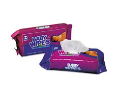 Baby Wipes Refill Pack, White, 80/Pack, 12 Packs/Carton