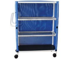 3 Shelf Linen Cart with Cover 300 Series 150 lbs. 3 Ventilated Shelves 20 X 50 Inch