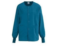 PerforMAX Unisex Snap-Front Warm-Up Jacket, Caribbean Blue, Size 3XL, Angelica Color Code