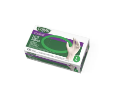 Accucare Latex Exam Gloves Large Beige Non-Sterile, 10 BX/CA