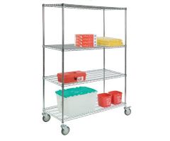 4 Shelf Linen Cart 5 Inch 4 Swivel Caster 1200 lbs. Weight Capacity 4 Shelves 24 X 72 Inch