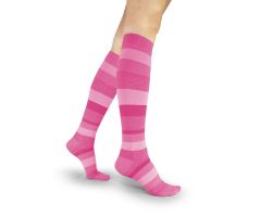 SIGVARIS 832CW Microfiber Shades Calf High-Lge Short-Pink Stripe