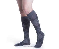 SIGVARIS 832CW Microfiber Shades Calf High-Med Short-Graphite Argyle
