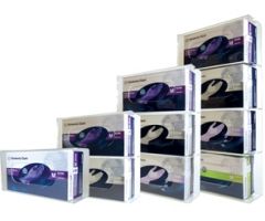 Glove Box Holder Side Load with Dividers Horizontal Mounted 3-Box Capacity Clear 3-3/4 X 11-1/4 X 16-1/2 Inch Acrylic